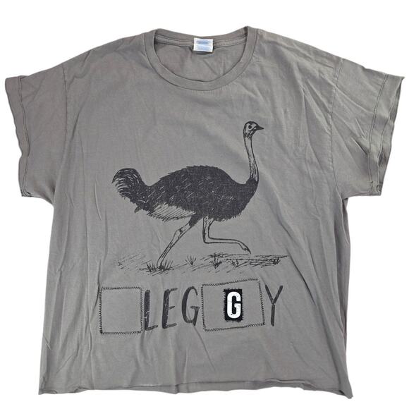 Port and Company Tops - Port & Company| Reworked/Upcycled Leggy Ostritch T-shirt | Size Large